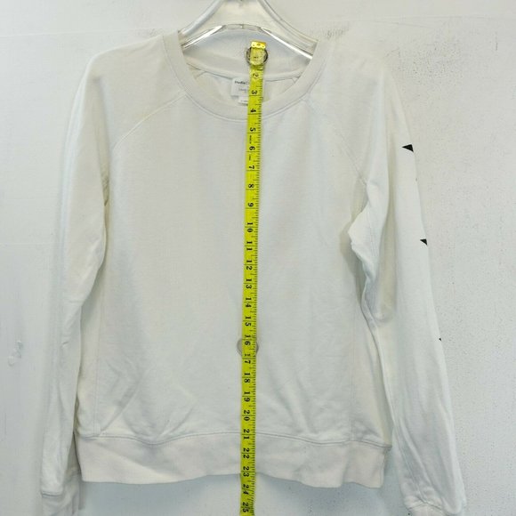 STUDIO COLLECTION Womens Cotton White Raglan Sweater XS Sweatshirt Crewneck Star - Picture 9 of 13